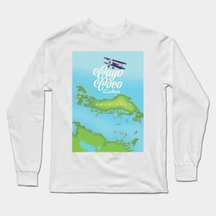 Cayo Coco Cuba map Long Sleeve T-Shirt
